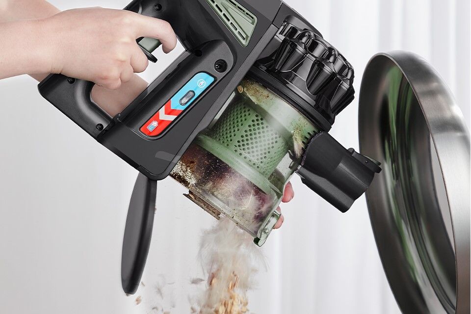 aspirateur balai proscenic vidage bac a poussiere